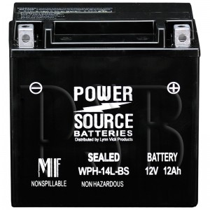 WPH14L-BS Motorcycle Battery replaces 65958-04 for Harley