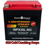 WPX30L-NG 30ah 600cca Sealed Battery replaces Yuasa YB30L-B, YB30LB